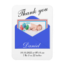 ありがとうお誕生発表写真カード マグネット