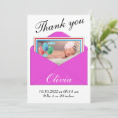 ありがとうお誕生発表写真カード 招待状 (スタンド正面)