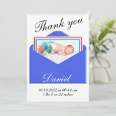 ありがとうお誕生発表写真カード 招待状 (スタンド正面)