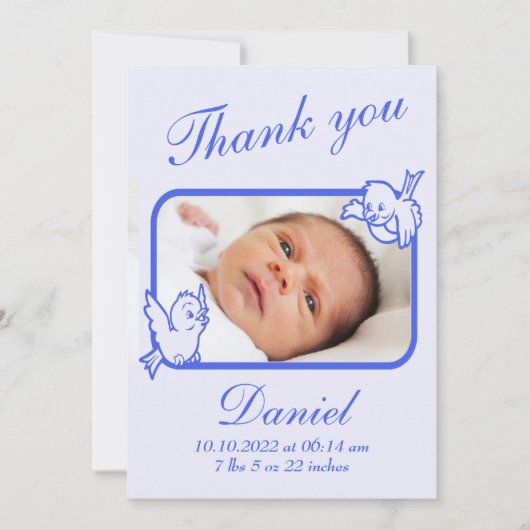 ありがとうお誕生発表写真カード 案内状 (正面)