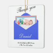 ありがとうお誕生発表写真 セラミックオーナメント (左)