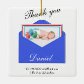 ありがとうお誕生発表写真 セラミックオーナメント (裏面)