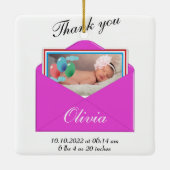 ありがとうお誕生発表写真 セラミックオーナメント (裏面)