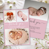 ありがとうお誕生発表赤面写真コラージュ 案内状