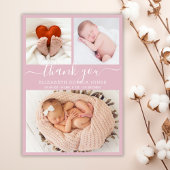 ありがとうお誕生発表赤面写真コラージュ 案内状