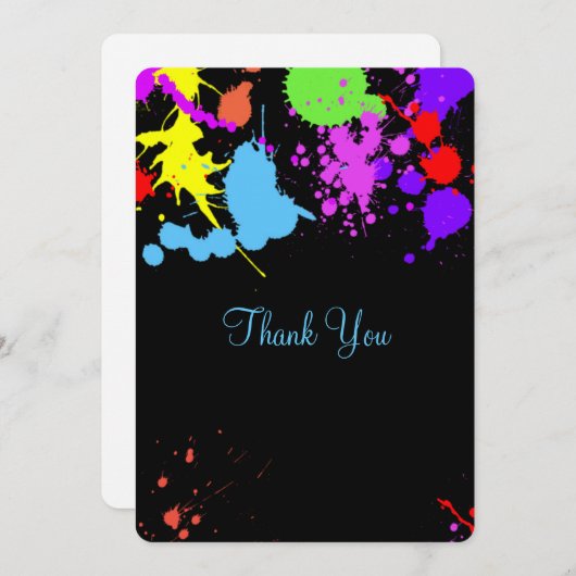 ありがとうかわいらし、ネオン、暗闇の中で輝く。 サンキューカード (正面/裏面)