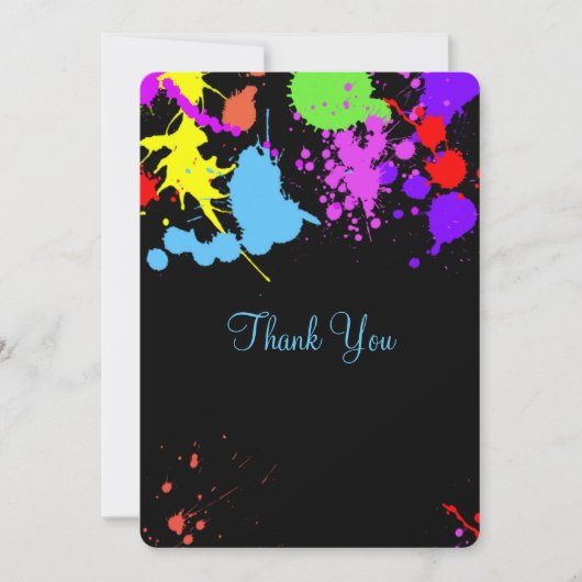 ありがとうかわいらし、ネオン、暗闇の中で輝く。 サンキューカード (正面)