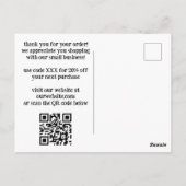 ありがとうがいっぱい おもしろいバナナ 注文ありがとう QRコード付き ポストカード (裏面)