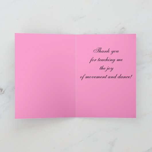 ありがとうございましたダンス先生カード：カスタマイズ可能 サンキューカード (内部)