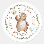 ありがとうございましたニットWoodland Bearフローラ ラウンドシール (正面)