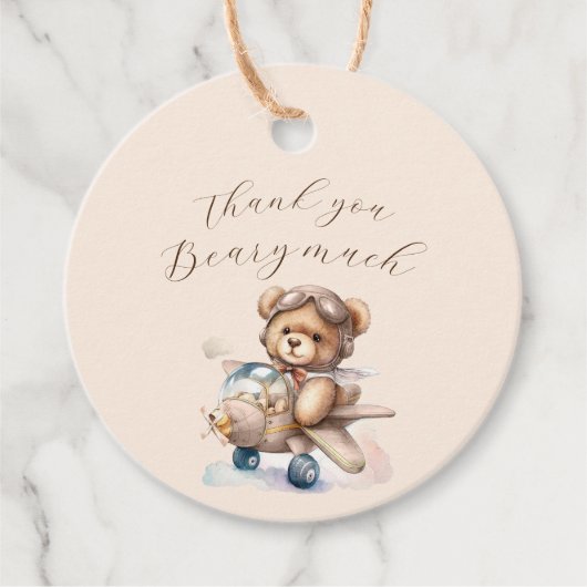 ありがとうございました熱いテディベア フェイバータグ (正面)