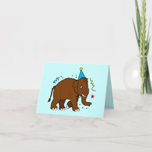 ありがとうございました誕生日プレゼントウーリーマンモス サンキューカード (正面)