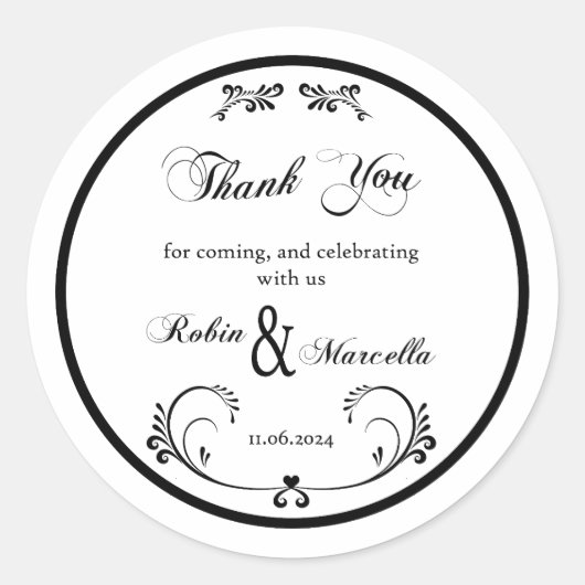 ありがとうございました ラウンドシール (正面)