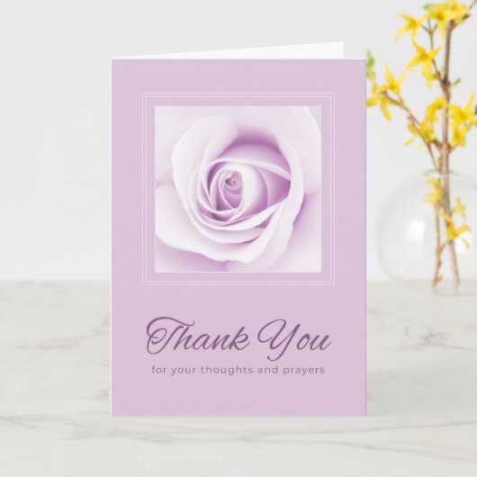 ありがとうございました。祈りの言葉パープルバラフローラ カード (黄色い花)