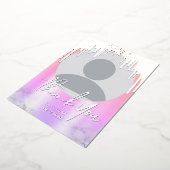 ありがとうございました。銀色のホログラフィックグリッターのドリップス写真 箔シーズンカード (回転した状態)