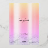 ありがとうございました。銀色のホログラフィックグリッターのドリップス写真 箔シーズンカード (裏面)