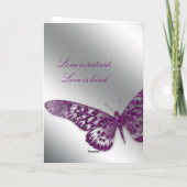 ありがとうございますグリーティングカードバタフライパープルシルバー サンキューカード (裏面)