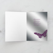 ありがとうございますグリーティングカードバタフライパープルシルバー サンキューカード (内部)
