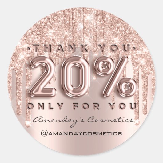 ありがとうございますショッピング名バラドライブ20%オフ ラウンドシール (正面)