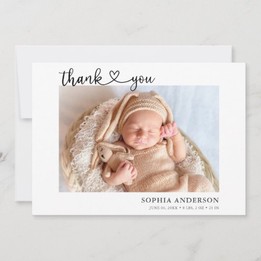 ありがとうございますハートスクリプト写真の発表 案内状 (正面)