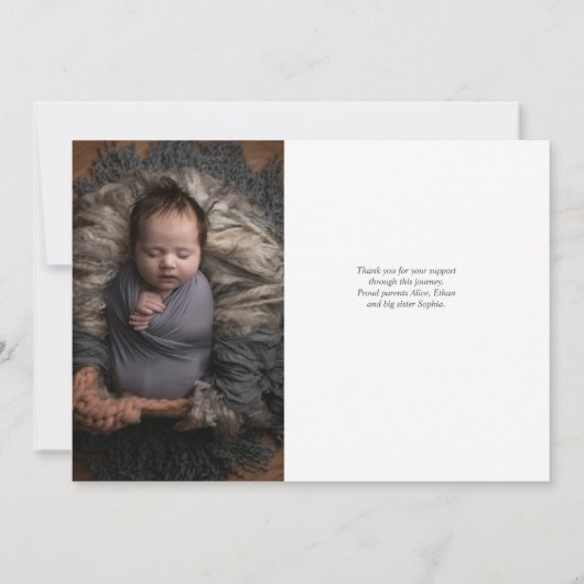 ありがとうございますハートスクリプト写真の発表 案内状 (裏面)