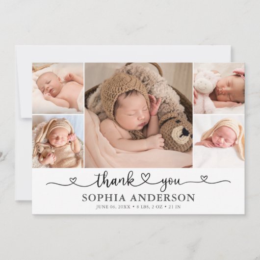 ありがとうございますハートフォトベビーのお知らせ 案内状 (正面)