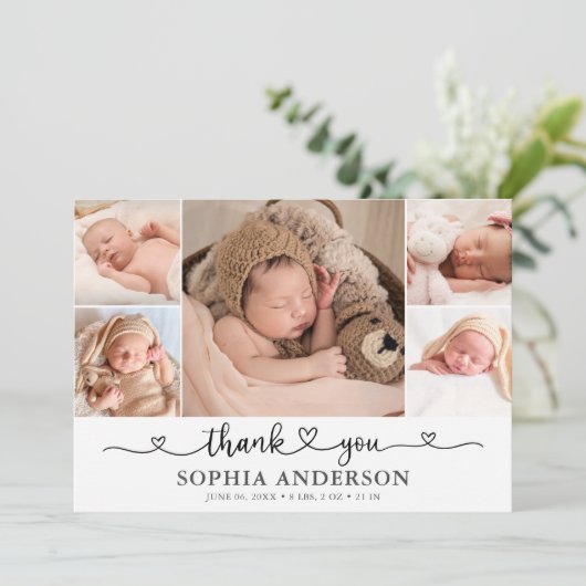 ありがとうございますハートフォトベビーのお知らせ 案内状 (スタンド正面)