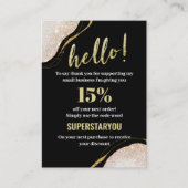 ありがとうございますプロフェッショナルブラック金ゴールド挿入カード 名刺 (正面)