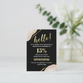 ありがとうございますプロフェッショナルブラック金ゴールド挿入カード 名刺 (スタンド正面)