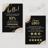 ありがとうございますプロフェッショナルブラック金ゴールド挿入カード 名刺 (正面/裏面)