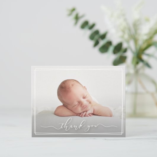 ありがとうございますベビー写真誕生のお知らせ ポストカード (スタンド正面)