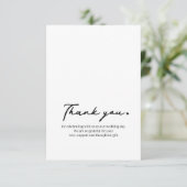 ありがとうございますメッセージ書道スクリプトフォトカード サンキューカード (スタンド正面)