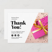 ありがとうございますロイヤリティ割引顧客ギフトビジネス 案内ポストカード (正面/裏面)