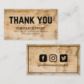 ありがとうございますヴィンテージウッド割引 名刺 (正面/裏面)