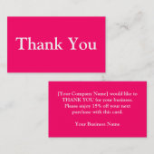 ありがとうございます名刺テンプレートホットピンク明るい赤紫色 名刺 (正面/裏面)