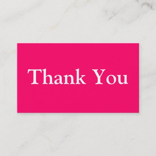 ありがとうございます名刺テンプレートホットピンク明るい赤紫色 名刺 (正面)