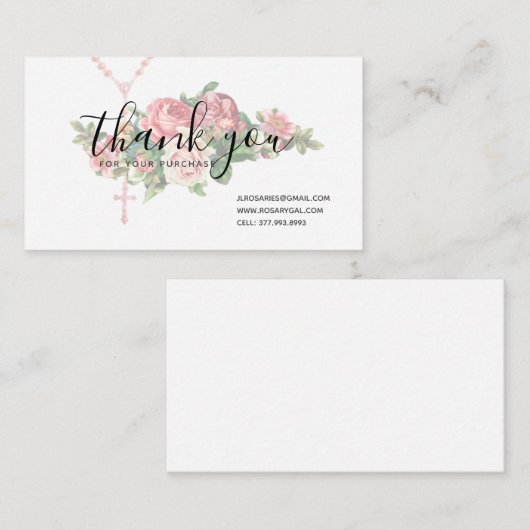 ありがとうございます宗教バラ名刺 エンクロージャーカード (正面/裏面)