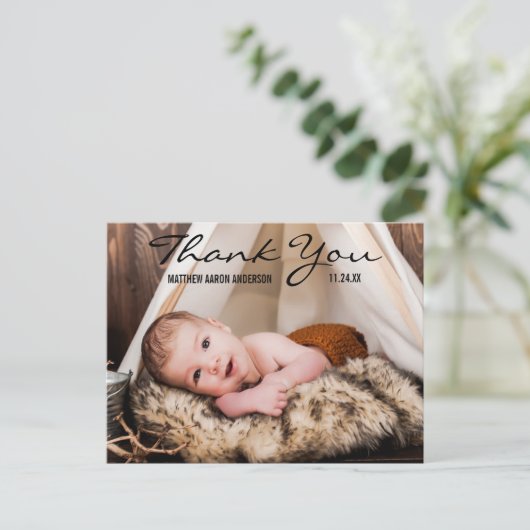 ありがとうございます新生児写真発表葉書BT ポストカード (スタンド正面)
