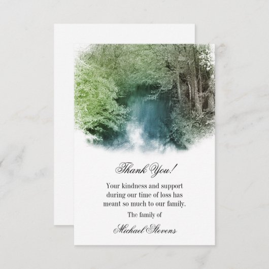 ありがとうございます葬儀用カード-カントリーストリーム サンキューカード (正面/裏面)