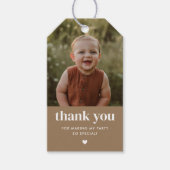 ありがとうございます誕生日写真 ギフトタグ (正面)