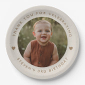 ありがとうございます誕生日写真 ペーパープレート (正面)