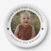 ありがとうございます誕生日写真 ペーパープレート (正面)