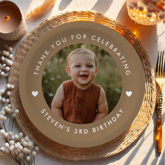 ありがとうございます誕生日写真 ペーパープレート