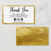 ありがとうございます金ゴールドトレンディーサロン 名刺 (正面/裏面)