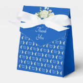 ありがとうございます。コバルトブルー＆ホワイトに名前を追加してください フェイバーボックス (正面サイド)