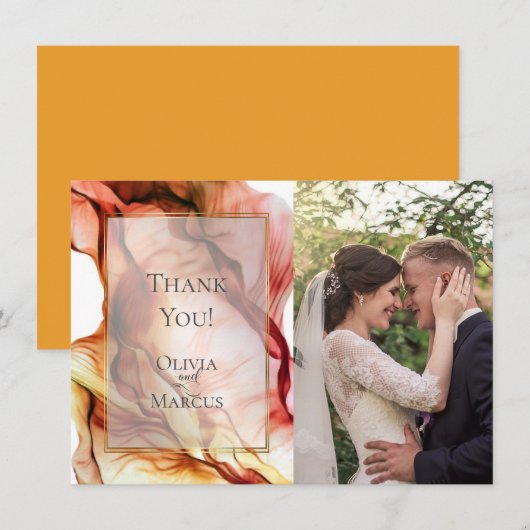 ありがとうございます | フォトフレーム 秋の色彩 アブストラクト2 サンキューカード (正面/裏面)