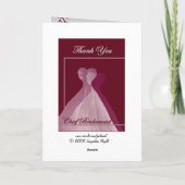 ありがとうございます、ブライドメイド長 – ピンクとマルーンゴウン サンキューカード (裏面)