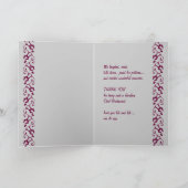 ありがとうございます、ブライドメイド長 – ピンクとマルーンゴウン サンキューカード (内部)