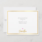 ありがとうございます モダンで素敵なピンクゴールドの白い文字 サンキューカード (裏面)