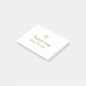 ありがとうございます。名前を追加するテキストメッセージのゴールドハート ポストイット (アングル)